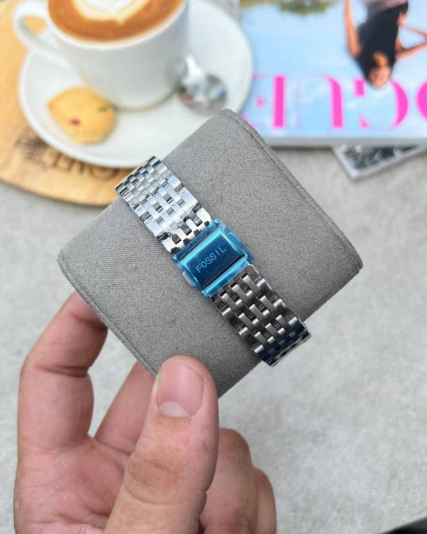 Fossil Delphi Automatic full silver