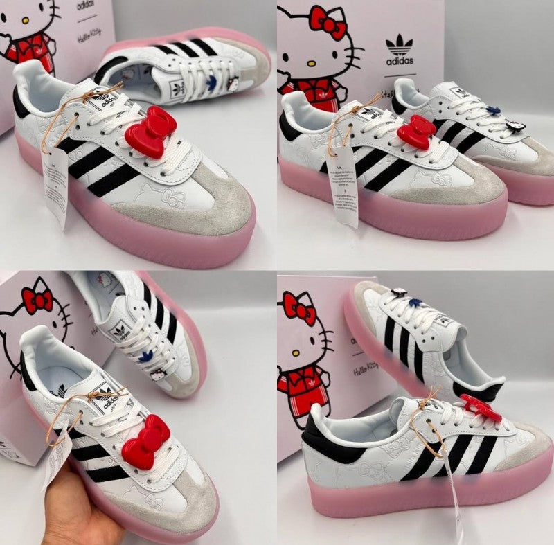 Adidas hello kitty x samba white black clear pink w