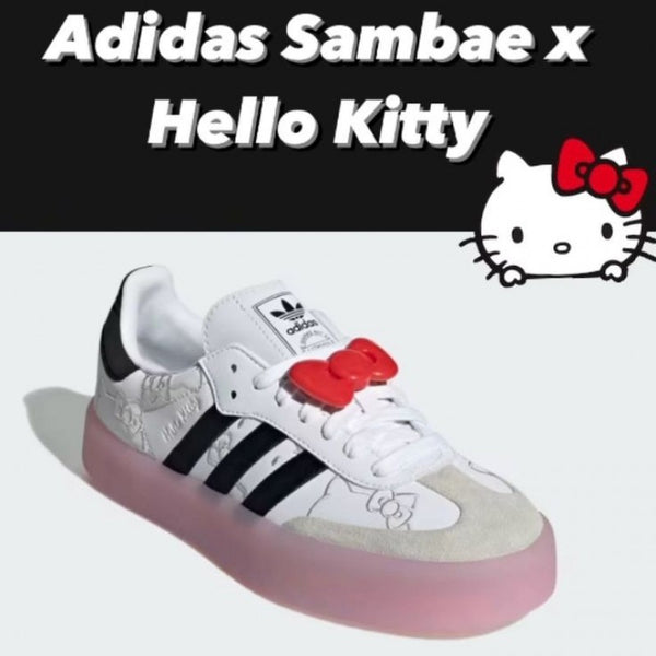 Adidas hello kitty x samba white black clear pink w