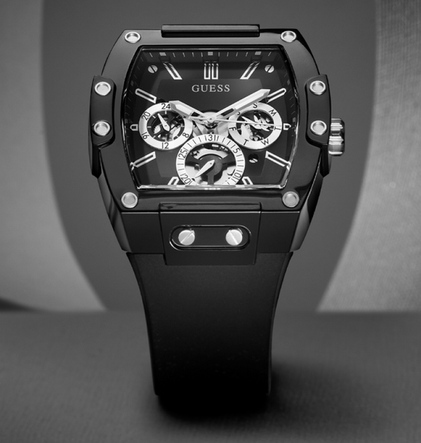 Guess Rectangle Chronograph Black-Silver Chronograph