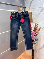 True Religio n Blue Shade Straight fit Premium Imported Stretchable Lycra Fabric Denim with Back Flap pocket Design 3625