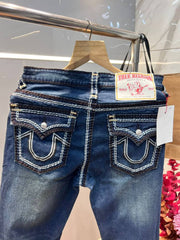 True Religio n Blue Shade Straight fit Premium Imported Stretchable Lycra Fabric Denim with Back Flap pocket Design 3625