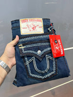 True Religio n Blue Shade Straight fit Premium Imported Stretchable Lycra Fabric Denim with Back Flap pocket Design 3625
