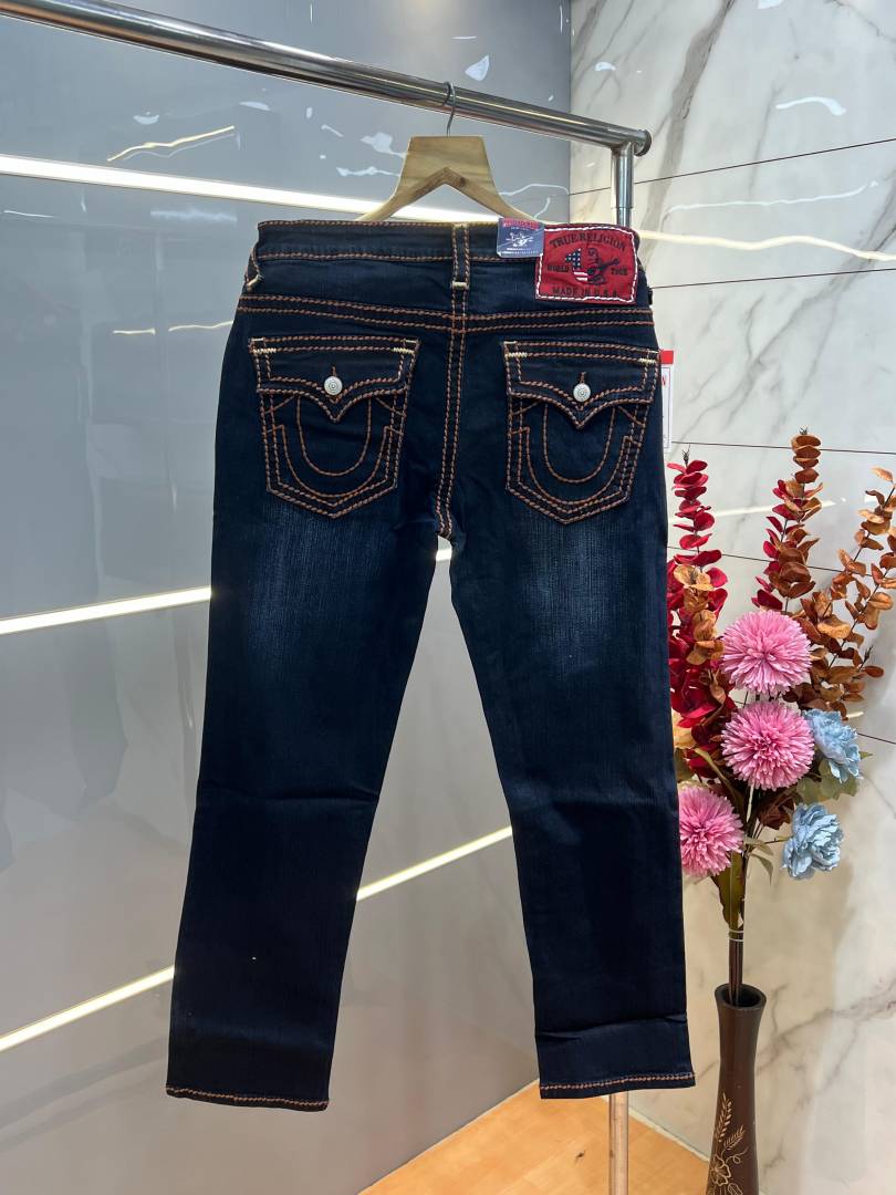 True Religio n Straight Fit Premium Imported Stretchable lycra fabric Denim with back flap pocket Design 1040