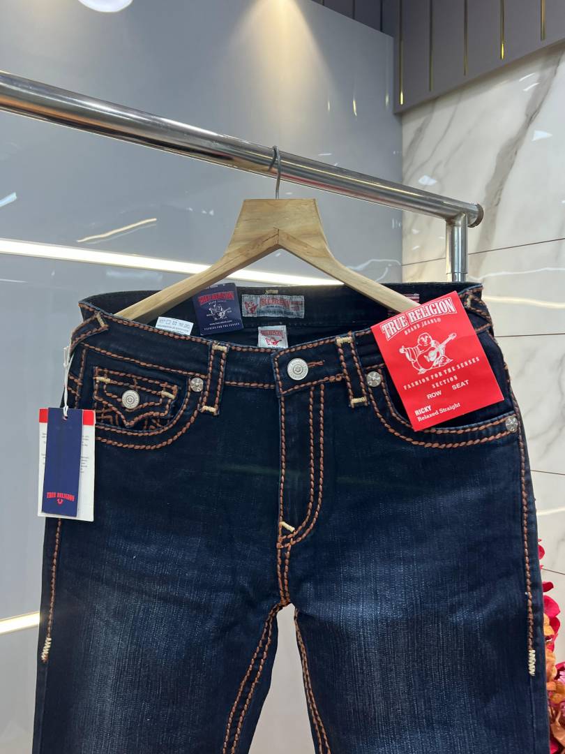 True Religio n Straight Fit Premium Imported Stretchable lycra fabric Denim with back flap pocket Design 1040