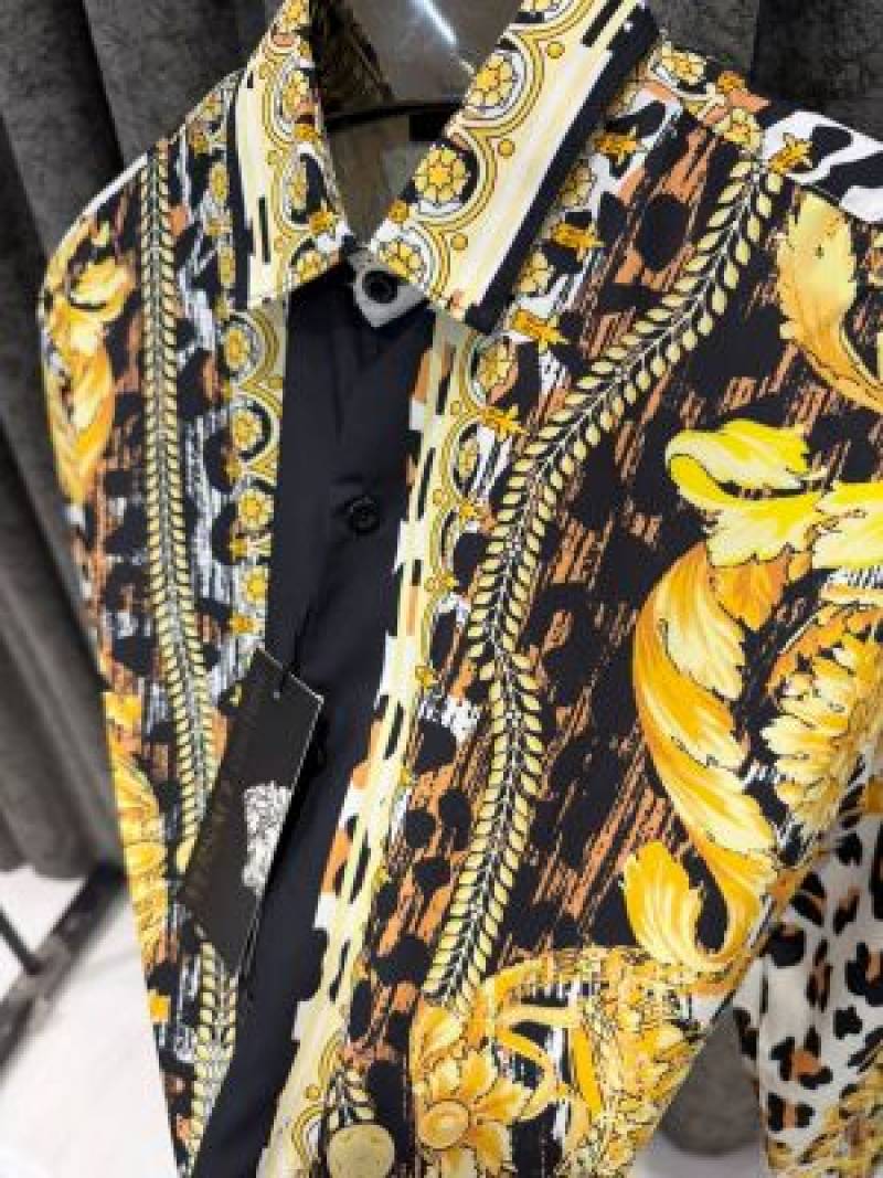RAMZAN SPECIAL SALE VERSACEE BOROCCO SHIRT IMPORTED HALF SLEEVES GOLD WHITE