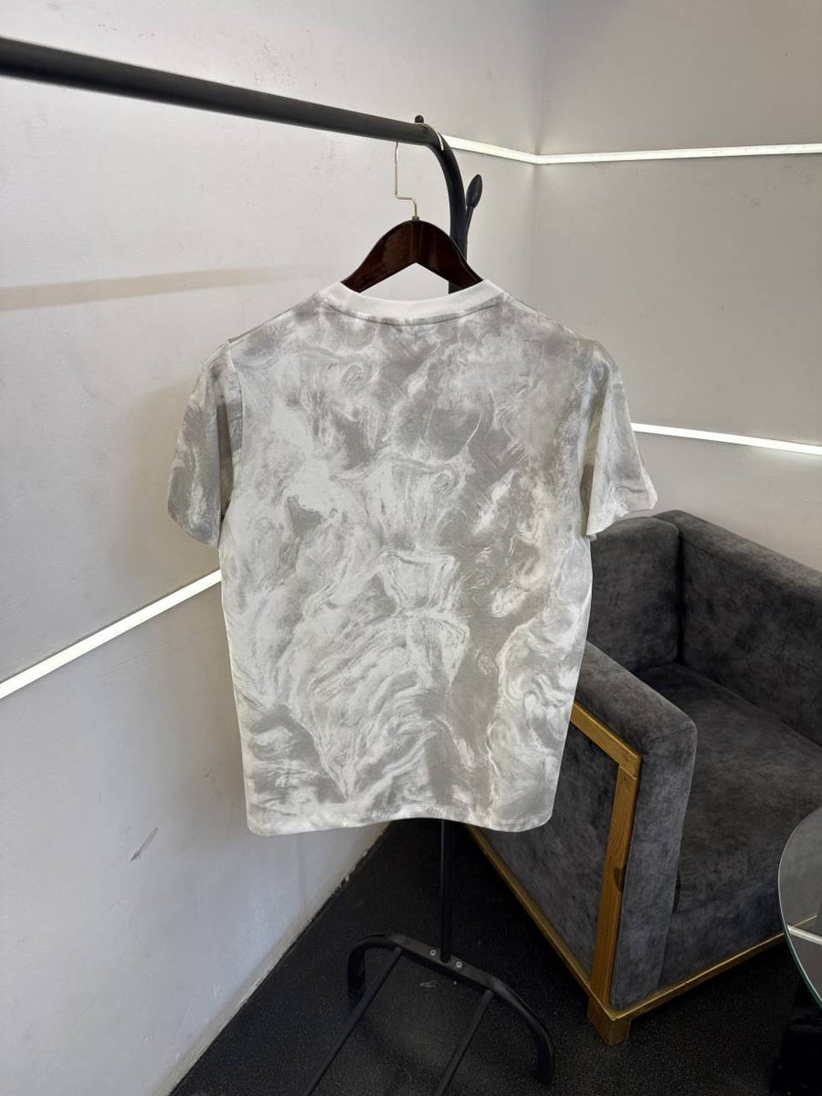 Essentials laser print imported round neck tshirt white