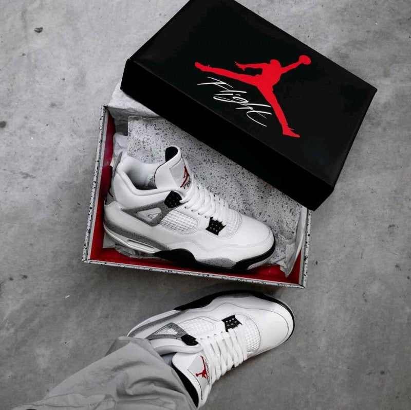 Nike Air Jordan retro 4 White Cement Semi Ua quality