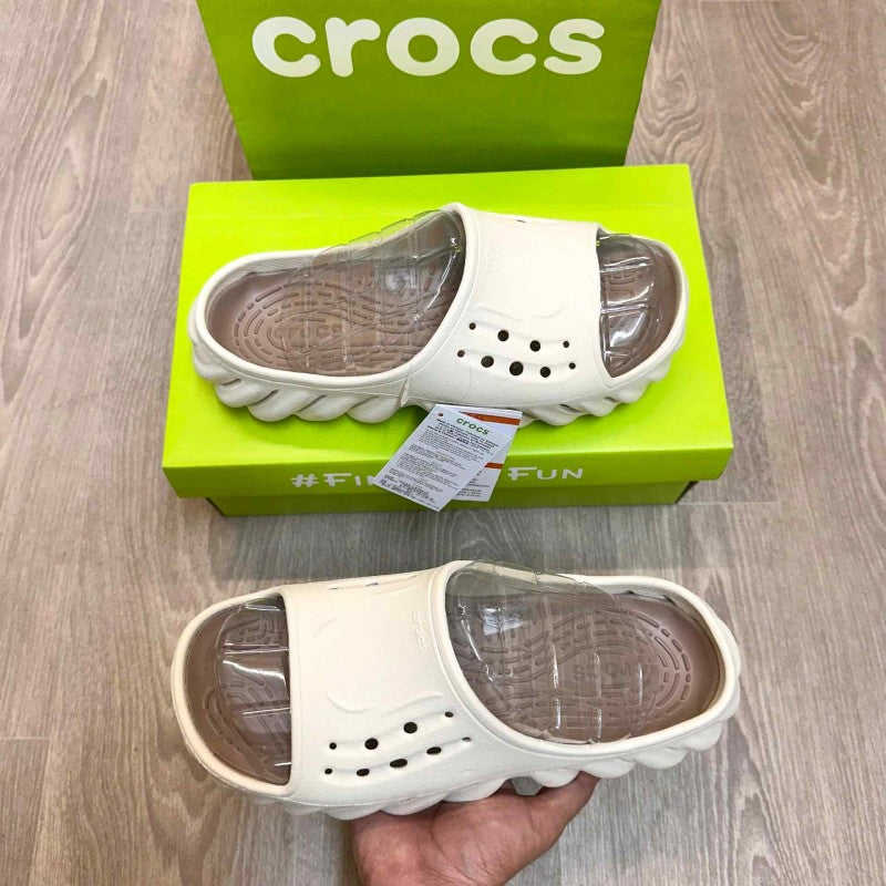 Crocs Echo Super Soft Premium Beige Brown Slides