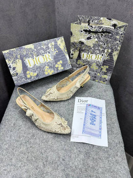 Dior Ja Slingback Heels Pumps Beige Cream For Her With Original Box And Carry Bag 1688 2 Beige Cream