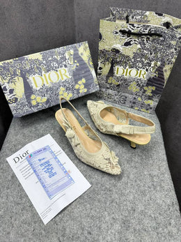 Dior Ja Slingback Heels Pumps Beige Cream For Her With Original Box And Carry Bag 1688 2 Beige Cream