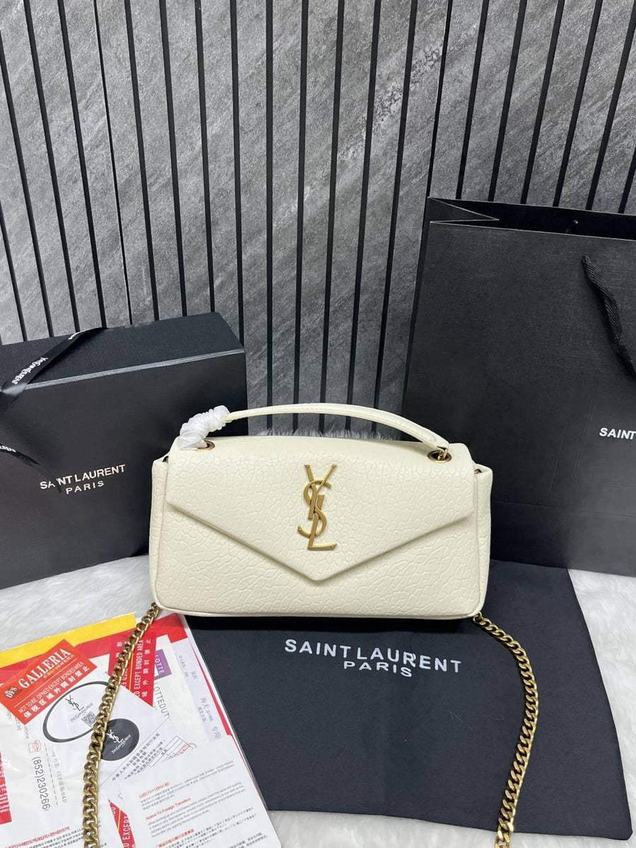 Ysl CB Calypso White Shoulder Bag With Original Box Dust Cover CarryBag Premium Packaging