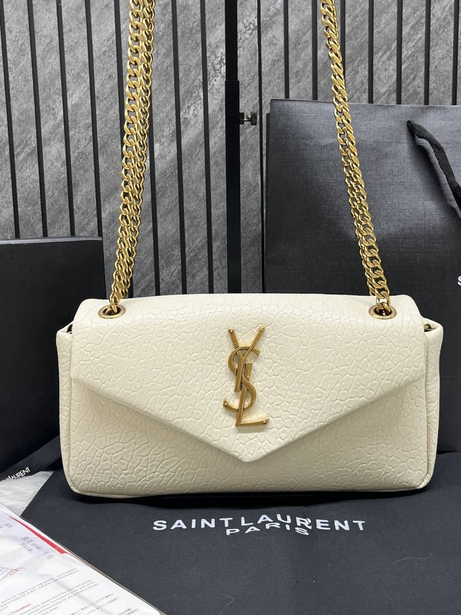 Ysl CB Calypso White Shoulder Bag With Original Box Dust Cover CarryBag Premium Packaging