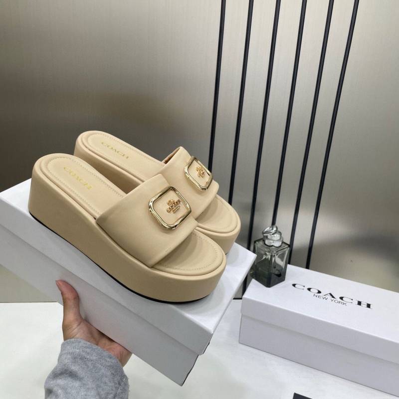 Coach_FixPrice_Eloise_Beige_Platform_Sandals_With_Original_Packing