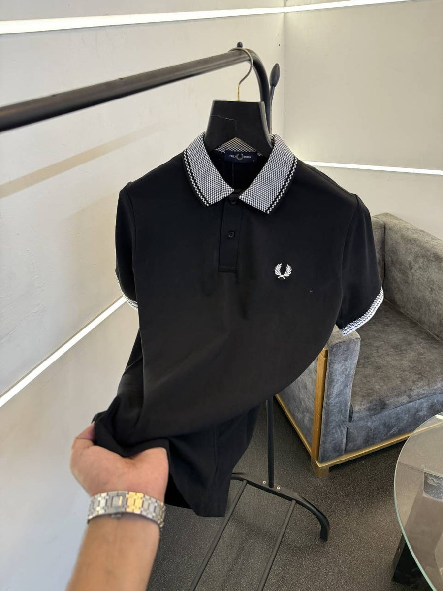 Fred perry imported polo tshirt black sale