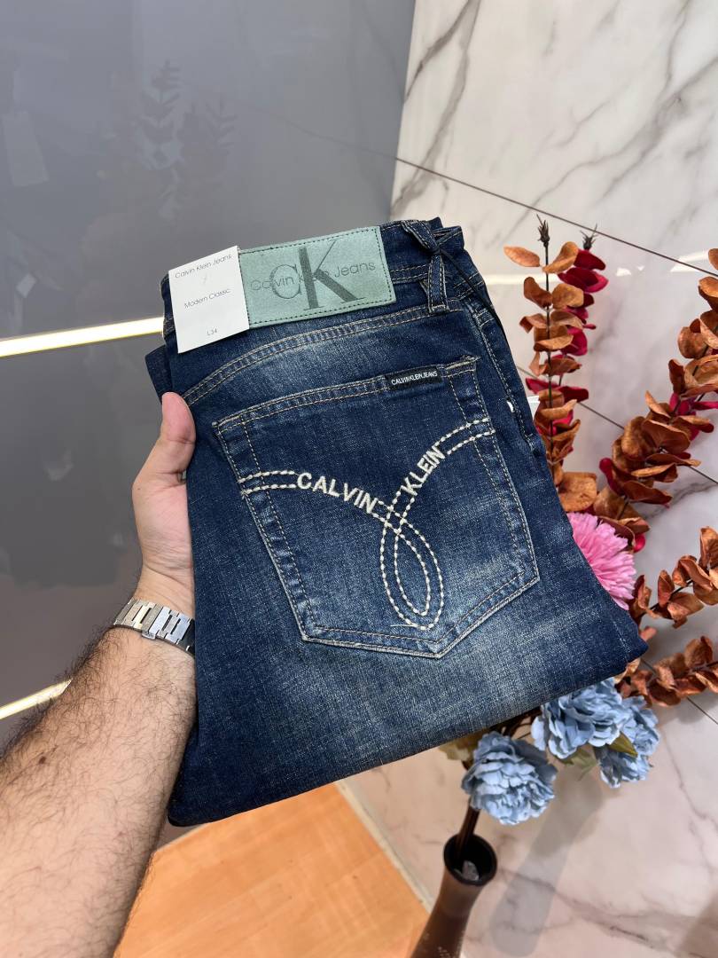 Ck Green Shade Premium Imported Stretchable Lycra Fabric Straight Fit Denim with Embroidered Logo 3134