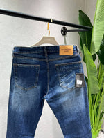 Balenciaga Blue Shade Straight fit Premium Imported Fabric Denim with Back Pocket Emboss Logo 4590