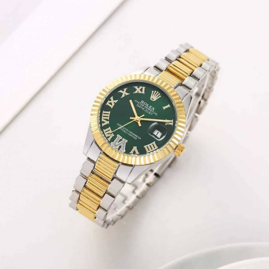 Rolex Oyster Perpetual Date Just 2Ton-Gold-Green