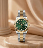 Rolex Oyester Perpetual Date Just Ladies 2Ton-Gold-Green