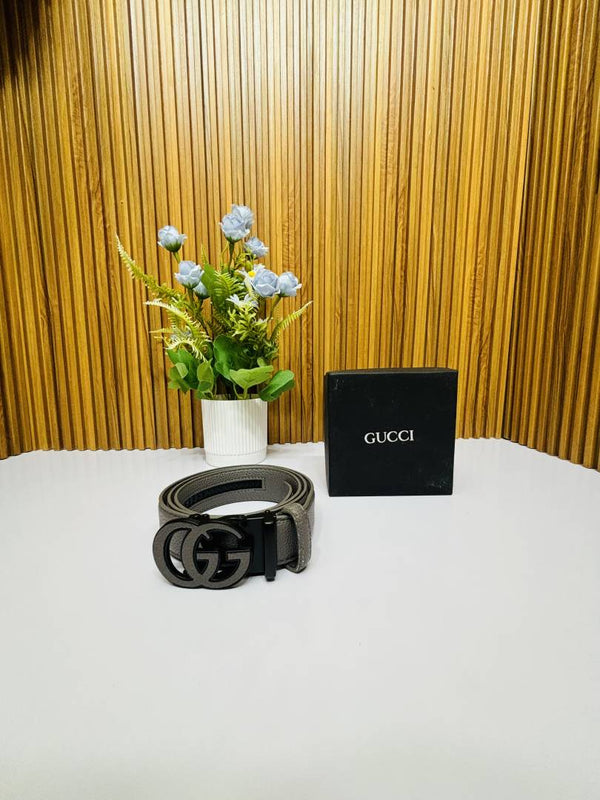 54 GUCCCI PREMIUM QUALITY GREY AUTOMATIC LOCK BELT NO.45