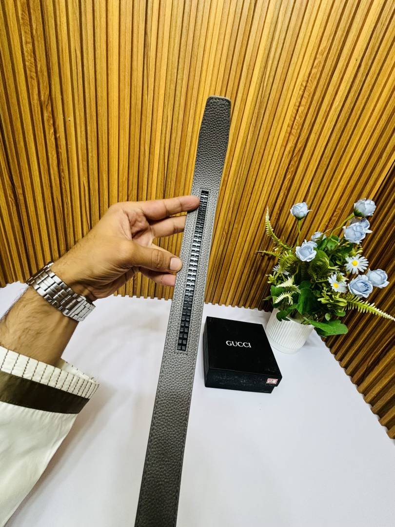 54 GUCCCI PREMIUM QUALITY GREY AUTOMATIC LOCK BELT NO.45