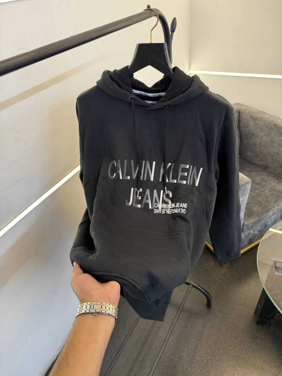 Ck imported heavy gsm hooded sweatshirt black sale