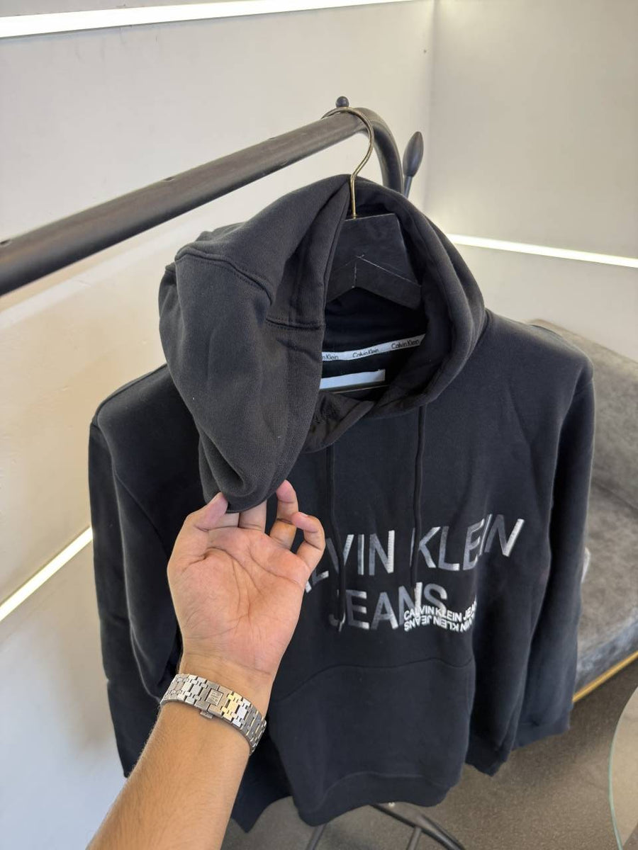 Ck imported heavy gsm hooded sweatshirt black sale
