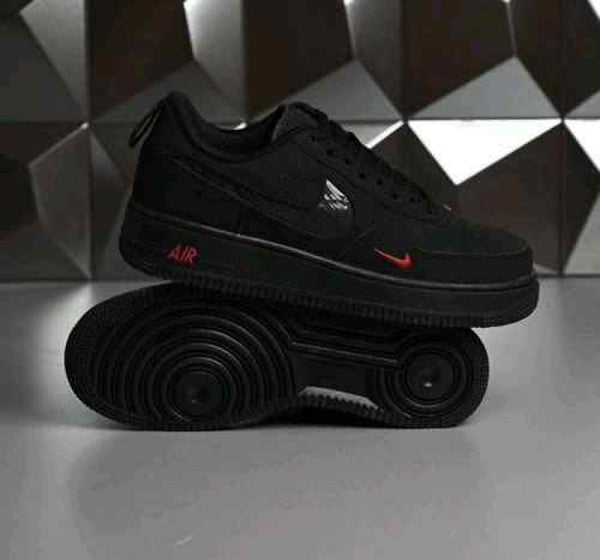 Nike Airforce 1 Low Multi Swoosh Black Crimson 1208