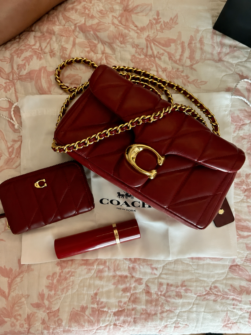 Coach_Tabby_20_Quilted_Wine-Gold_ShoulderBag_With_OriginalBox_DustCover