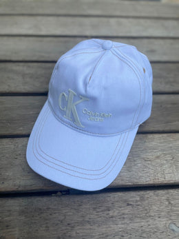 Calvin Klien Jeans White Embossed Big Front Logo Premium Unisex Cap (With Box) 811