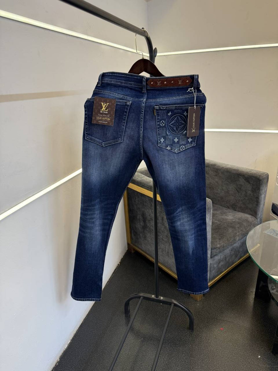 Louis Vuitton blue straight with imported denim with brand buttons