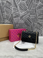 Tori Burch_Kira_BlackGold_Quilted_Shoulder_With_DoubleBox