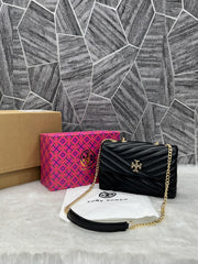 Tori Burch_Kira_BlackGold_Quilted_Shoulder_With_DoubleBox