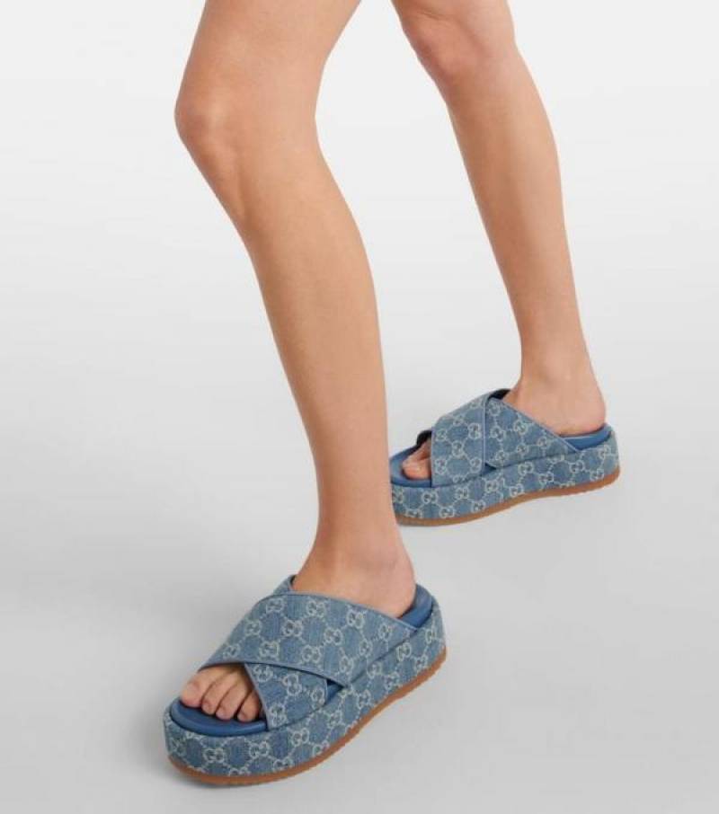 Gucci_GG_Angelina_Platform_Denim_Slides_For_Women_With_Original_Box_And_Carry_Bag