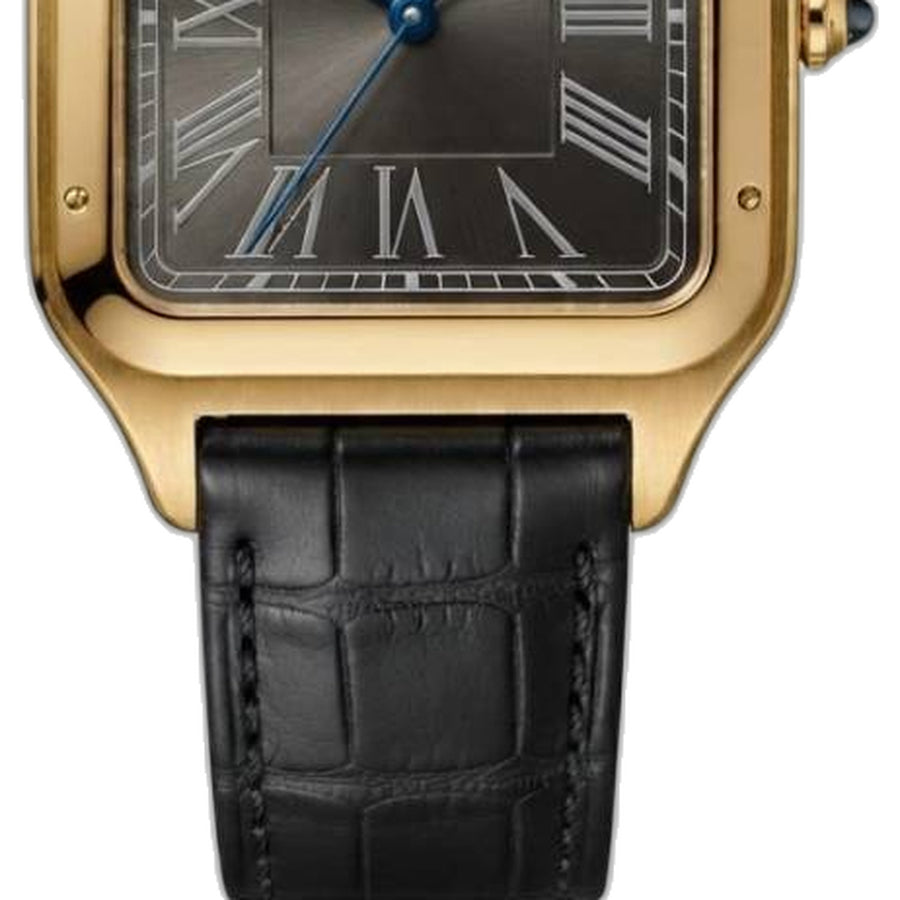 Cartier Santos Dumont Square Gold Black Dial