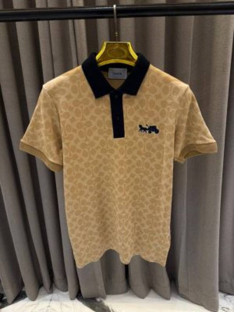 Coach Chest Logo Polo T-shirt Brown