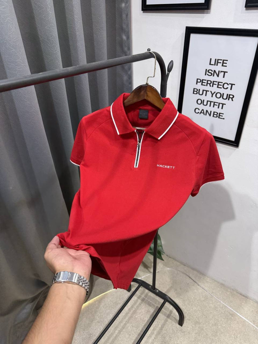 Hackett imported polo tshirt red