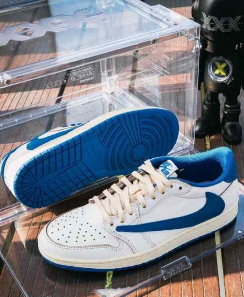 Nike Air Jordan Retro 1 X Travis Scott Fragment Heat Of White Semi Ua Quality With Og Box