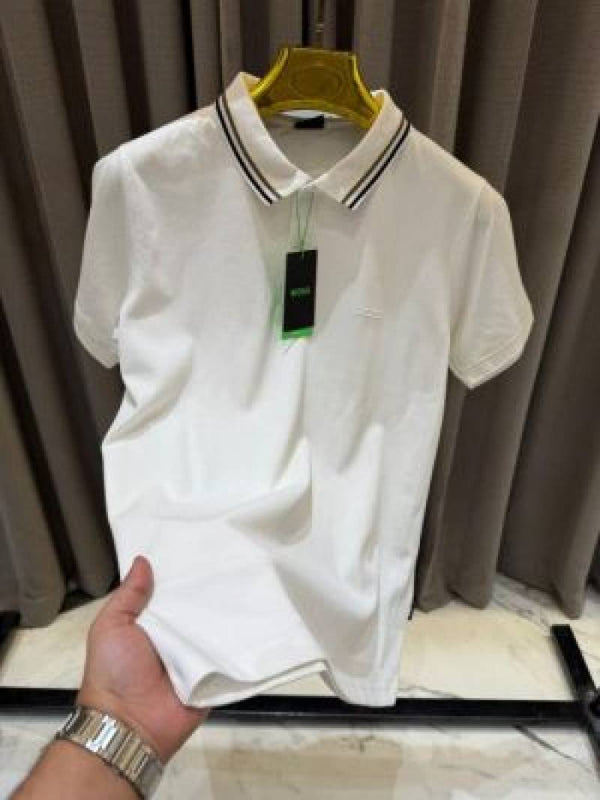 Hugo Bos Chest Logo Polo T-shirt White