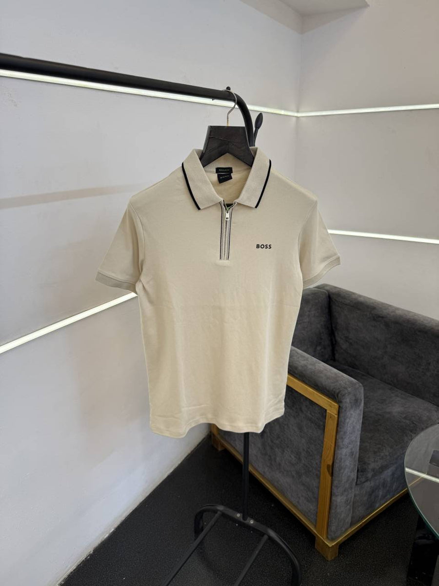 Hugo bos imported quality polo tshirt beige