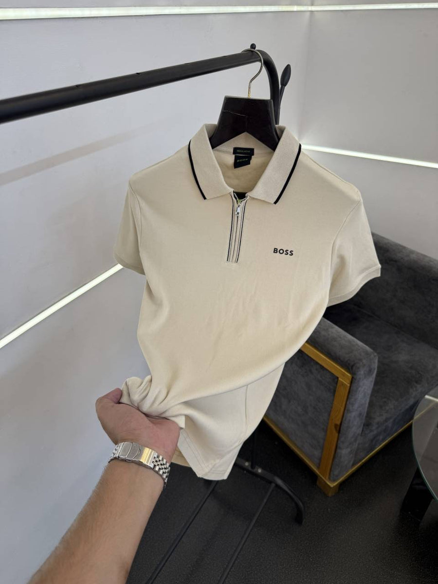 Hugo bos imported quality polo tshirt beige