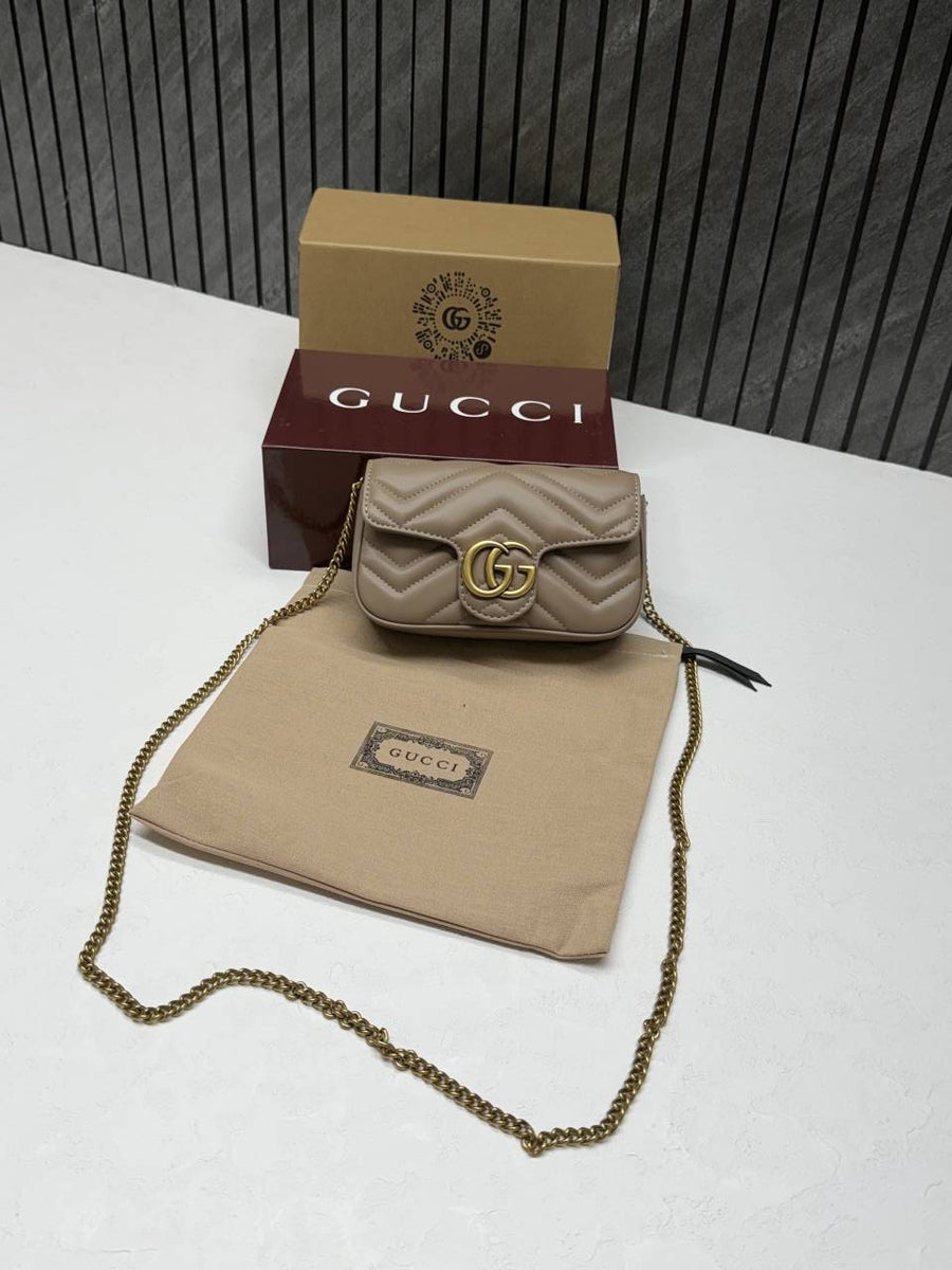 Gucci GG Mini Marmont Beige Highend Quality With DoubleBoxPacking