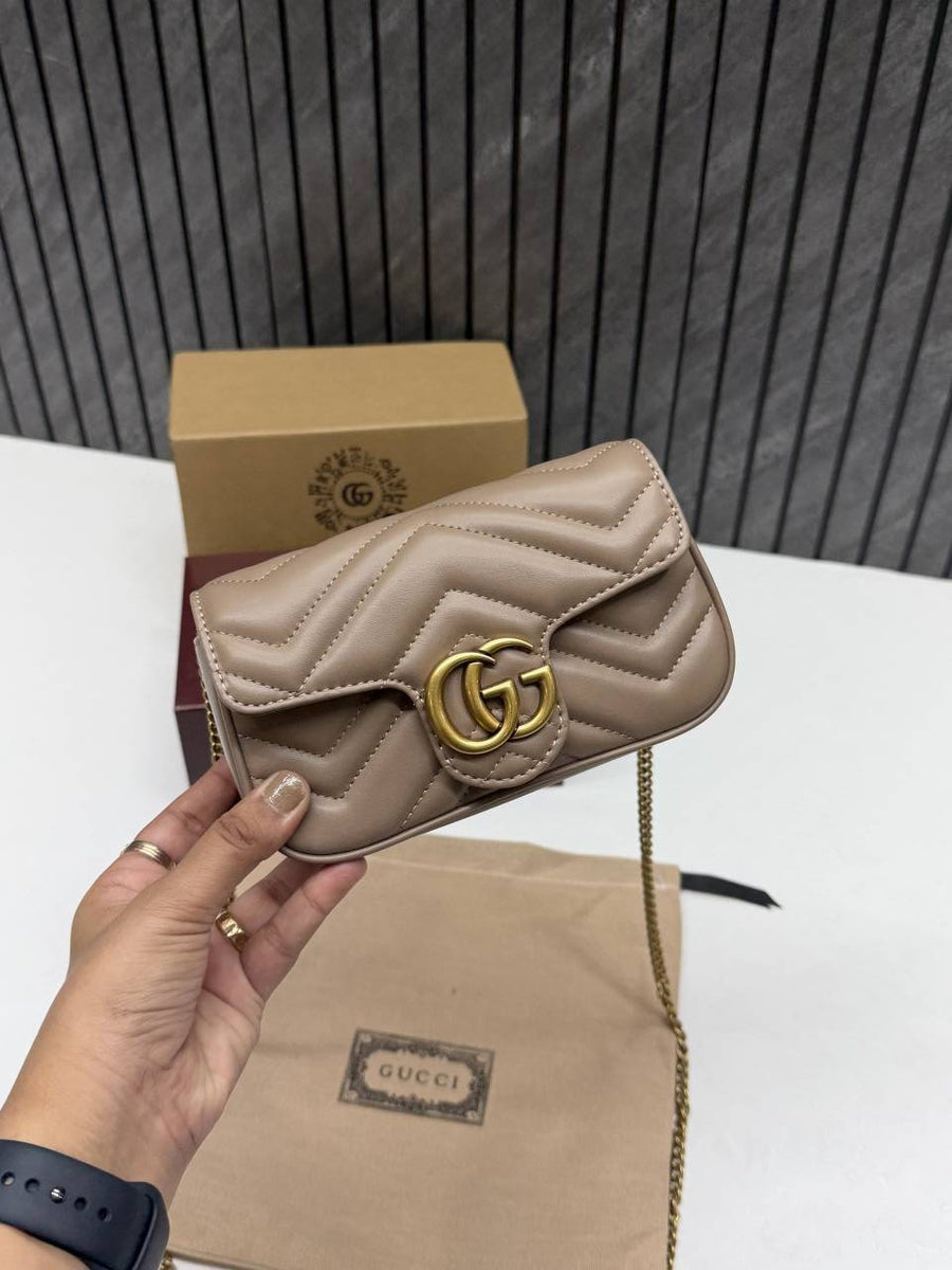 Gucci GG Mini Marmont Beige Highend Quality With DoubleBoxPacking