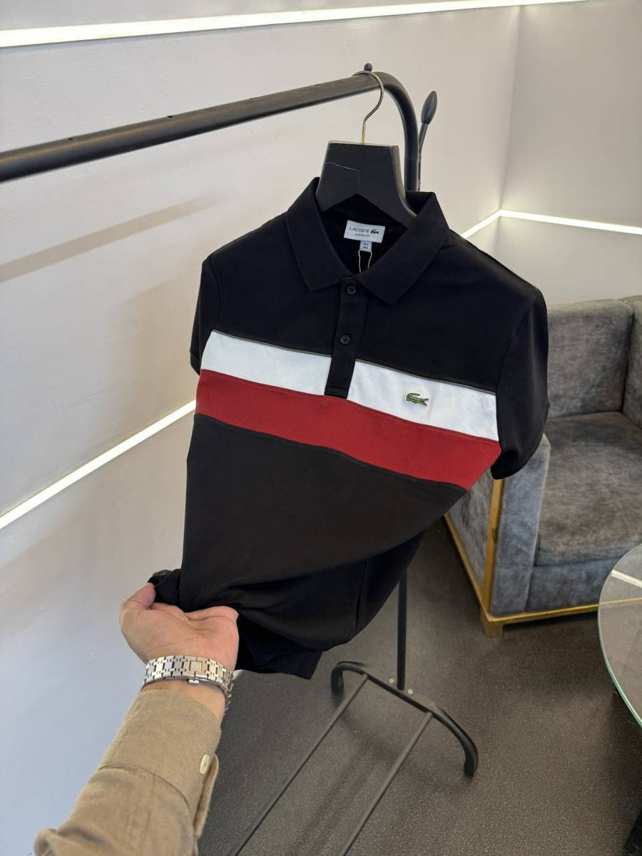 Lacoste imported polo tshirt black