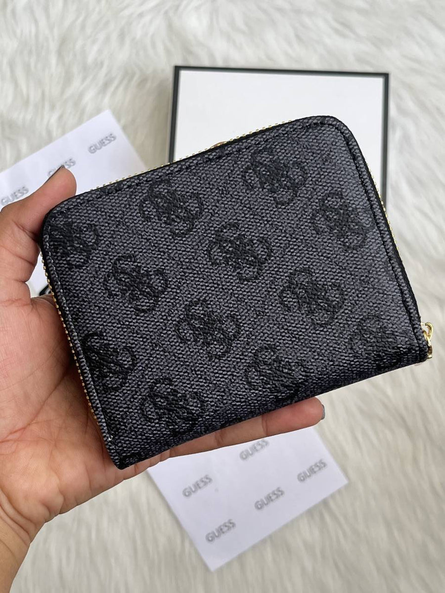 Guess 03 Gray Mini Zippy Wallet With Original Box - Dust Cover - Card Premium Packing