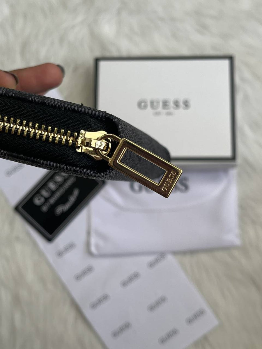 Guess 03 Gray Mini Zippy Wallet With Original Box - Dust Cover - Card Premium Packing
