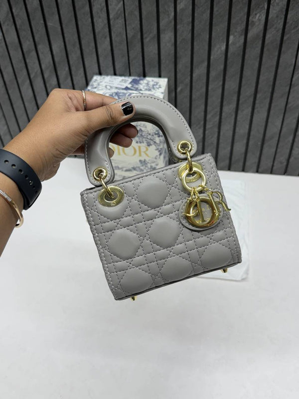 Dior 662 Lady Dioor Nano Gray With Original Box Packing