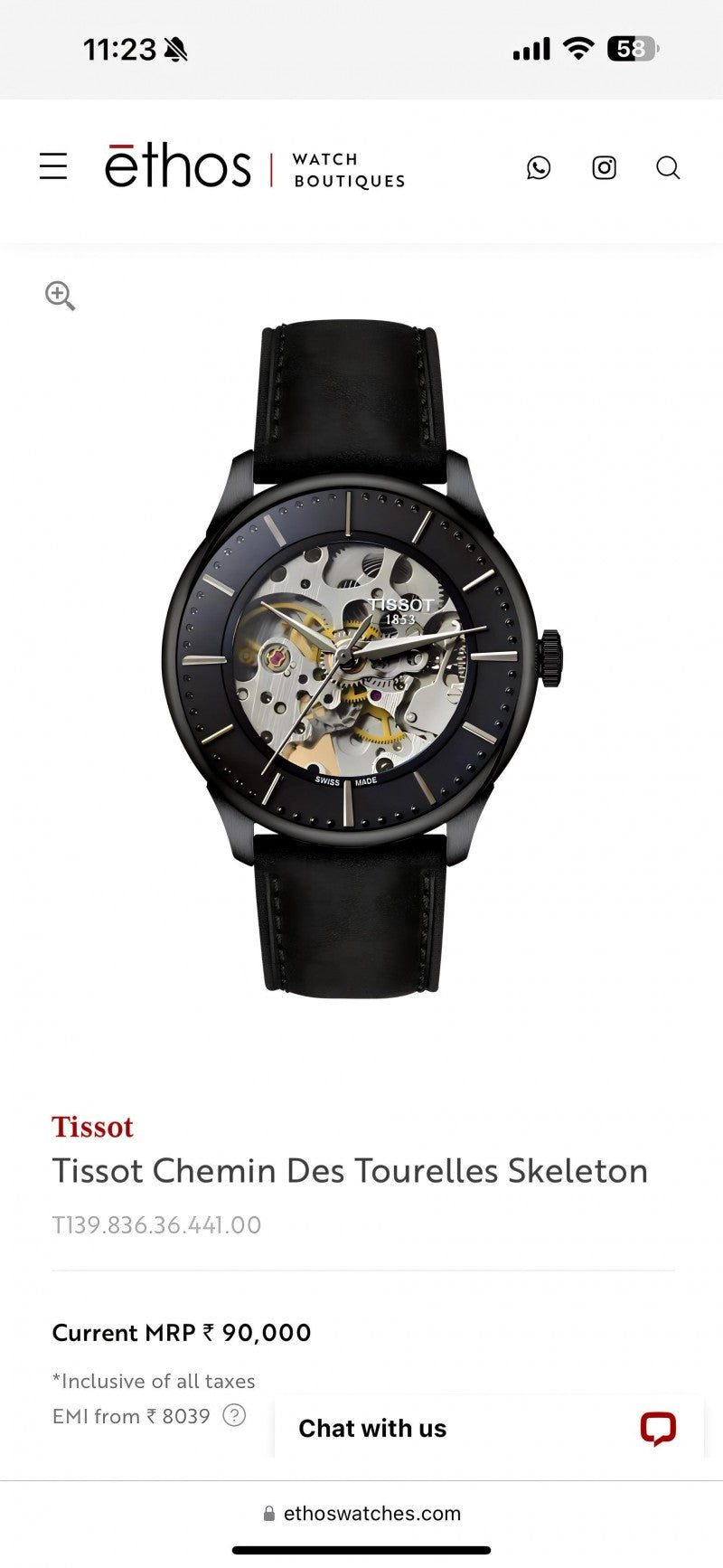 Tissot 1853 Chemin Skeleton
