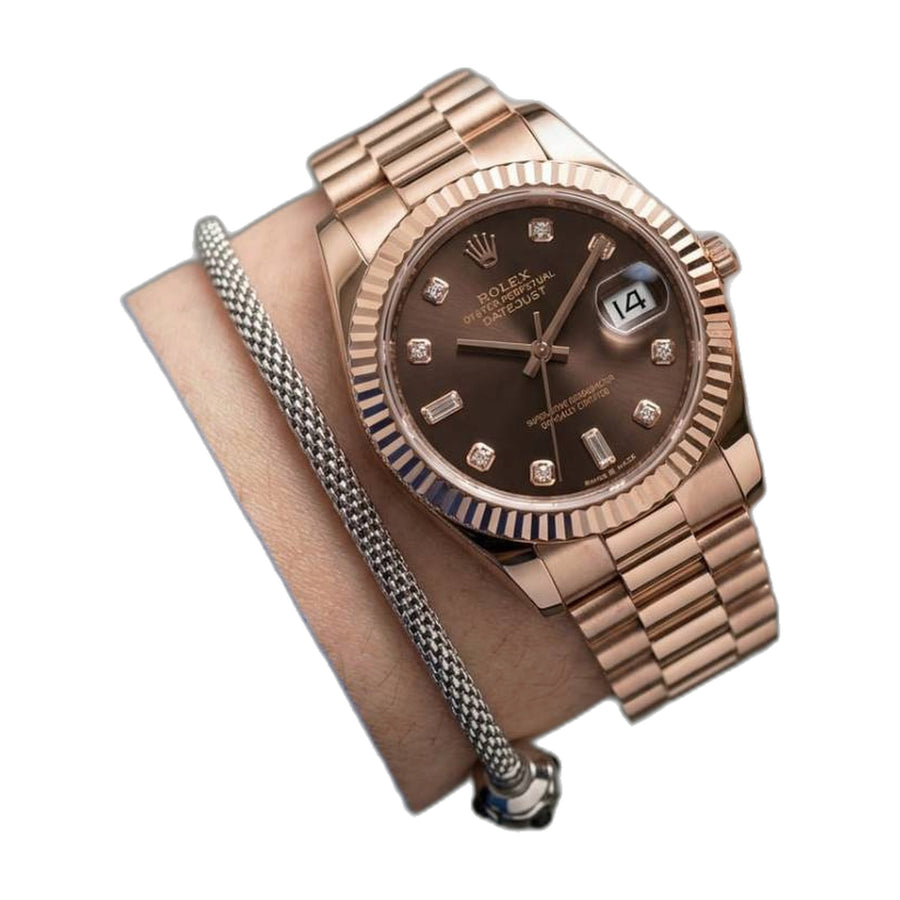 Rolex Oyester Perpetual Date Just Ladies Copper-Brown