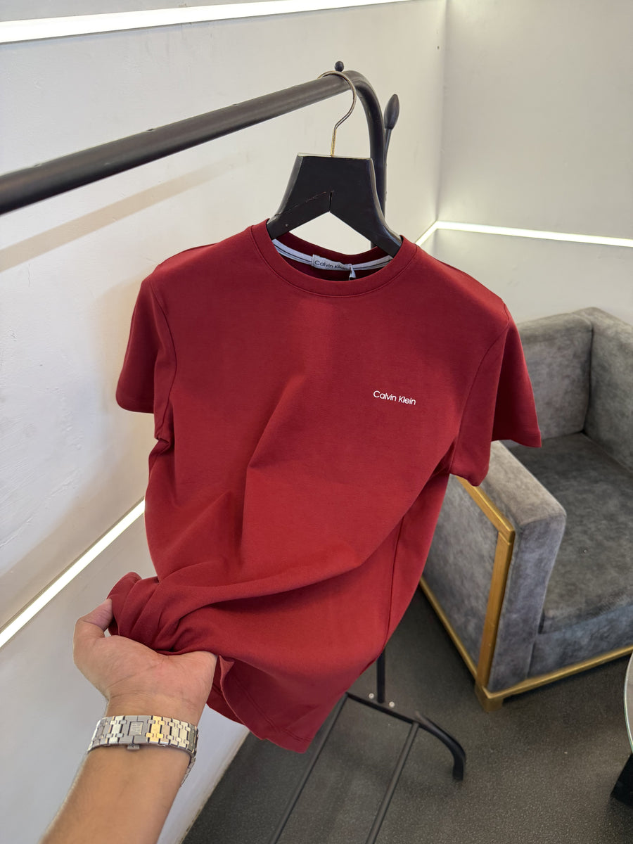 Calvin kline imported round neck tshirt maroon